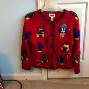 Designs Originals Studio.  Size L   glove Christmas sweater